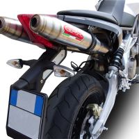 Scarico GPR compatibile con  Aprilia Shiver 900 2017-2020, Deeptone Inox, Coppia di silenziatori di scarico racing, con raccordo, articolo senza omologazione