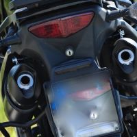 GPR exhaust compatible with  Suzuki V-Strom Dl 1000 2002-2013, Furore Nero, Dual Homologated legal slip-on exhaust including removable db killers and link pipes 