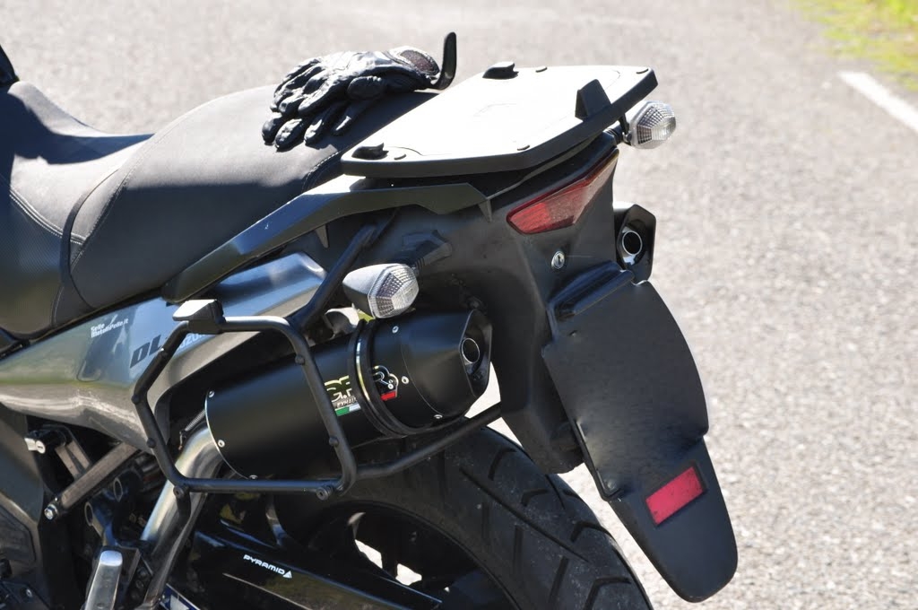 GPR exhaust compatible with  Suzuki V-Strom Dl 1000 2002-2013, Furore Nero, Dual Homologated legal slip-on exhaust including removable db killers and link pipes 