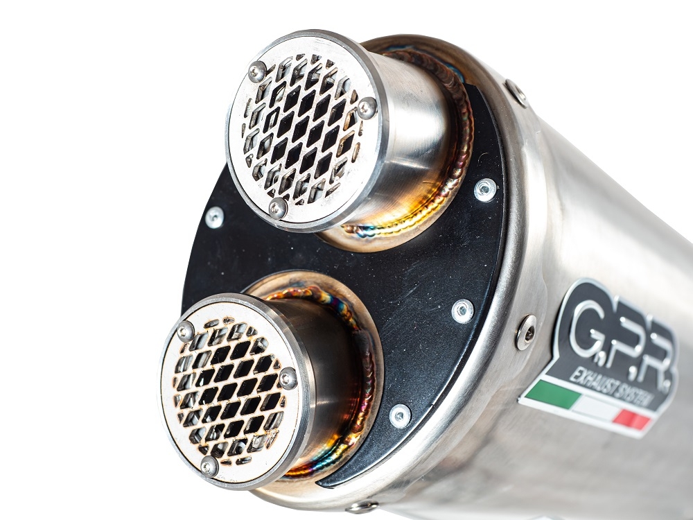 Scarico GPR compatibile con  Cf Moto 800 Mt Touring 2022-2024, Dual Titanium, Scarico omologato, silenziatore con db killer estraibile e raccordo specifico
