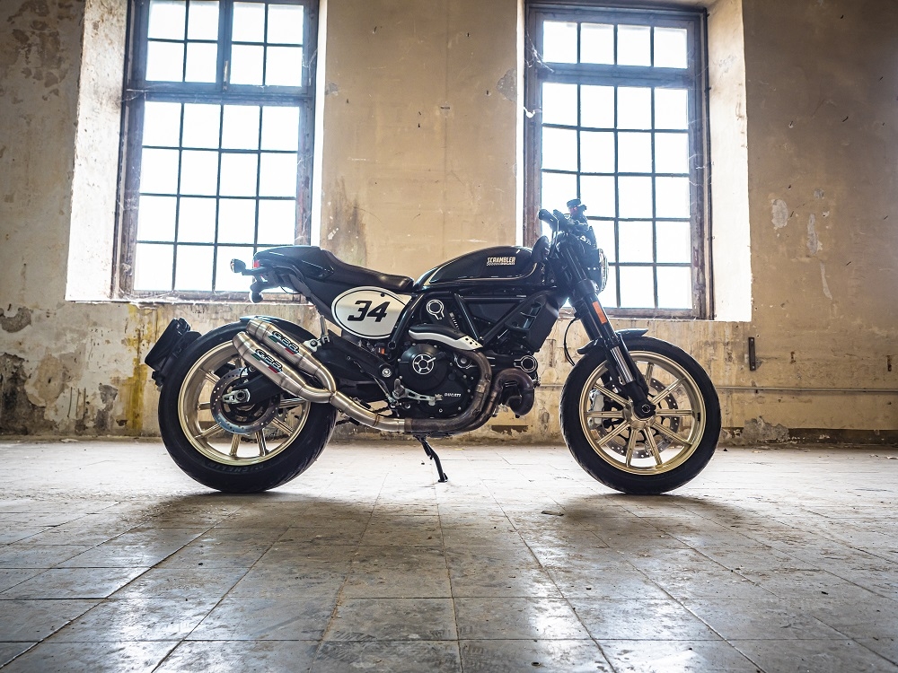 Scarico GPR compatibile con  Ducati Scrambler 800  2017-2020, Deeptone Inox, Coppia di terminali di scarico omologati, forniti con db killer removibile, catalizzatori e raccordi specifici