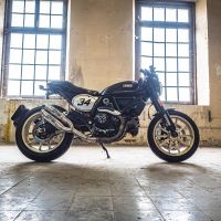 Scarico GPR compatibile con  Ducati Scrambler 800  2017-2020, Deeptone Inox, Coppia di terminali di scarico omologati, forniti con db killer removibile, catalizzatori e raccordi specifici