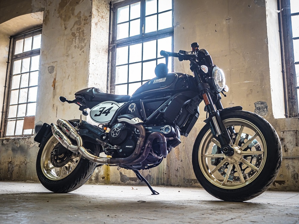 Scarico GPR compatibile con  Ducati Scrambler 800  2017-2020, Deeptone Inox, Coppia di terminali di scarico omologati, forniti con db killer removibile, catalizzatori e raccordi specifici