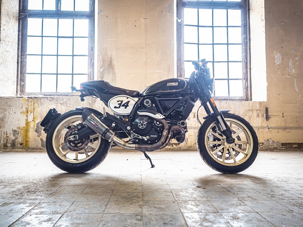 GPR escape compatível com  Ducati Scrambler 800  2015-2016, New Grand Prix Evo Poppy, Escape legal, homologado, silenciador com catalisador, db killer removível e tubo de ligação específico 