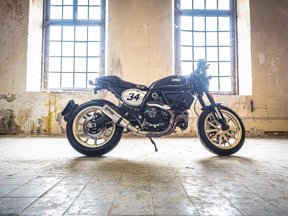 GPR exhaust compatible with  Ducati Scrambler 800  2017-2020, M3 Inox , Homologated legal slip-on exhaust including removable db killer, link pipe and catalyst 