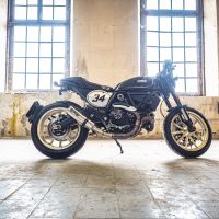 GPR exhaust compatible with  Ducati Scrambler 800  2017-2020, M3 Inox , Homologated legal slip-on exhaust including removable db killer, link pipe and catalyst 