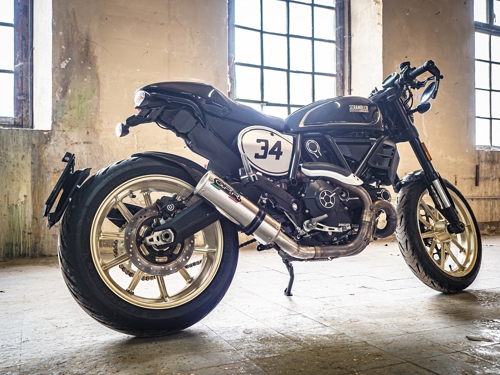 GPR exhaust compatible with  Ducati Scrambler 800  2017-2020, M3 Inox , Homologated legal slip-on exhaust including removable db killer, link pipe and catalyst 