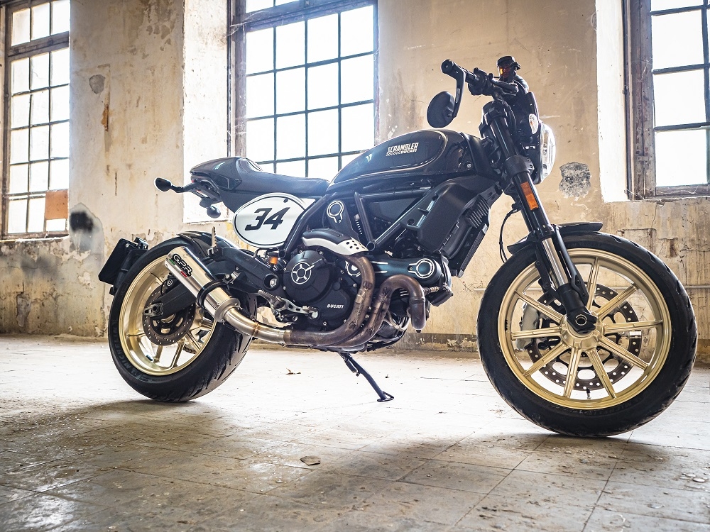 GPR exhaust compatible with  Ducati Scrambler 800  2017-2020, M3 Inox , Homologated legal slip-on exhaust including removable db killer, link pipe and catalyst 