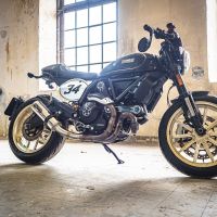 GPR exhaust compatible with  Ducati Scrambler 800  2017-2020, M3 Inox , Homologated legal slip-on exhaust including removable db killer, link pipe and catalyst 