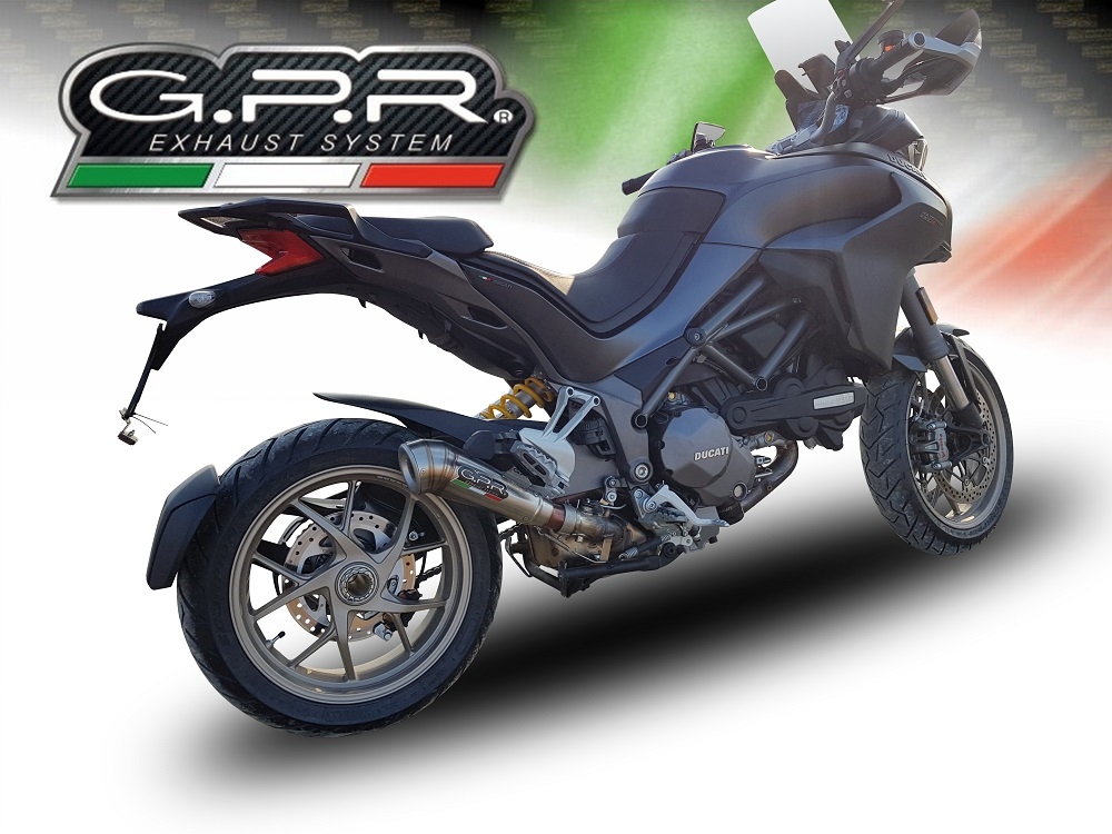 GPR escape compatible con  Ducati Multistrada 1260 2018-2020, Powercone Evo, Escape legal, homologado, silenciador con db killer desmontable y tubo de conexión específico 