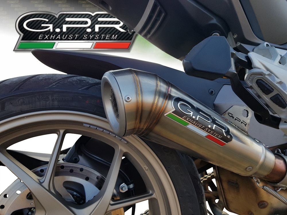 GPR escape compatible con  Ducati Multistrada 1260 2018-2020, Powercone Evo, Escape legal, homologado, silenciador con db killer desmontable y tubo de conexión específico 