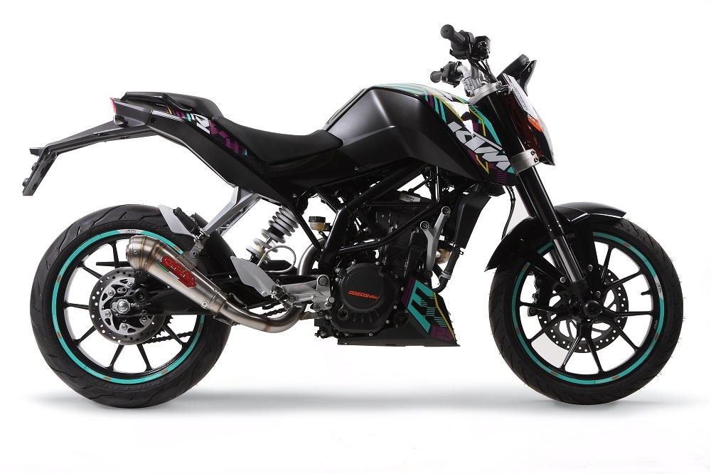 GPR exhaust compatible with  Ktm Duke 200 2012-2024, Powercone Evo, Homologated legal slip-on exhaust including removable db killer, link pipe and catalyst 