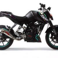 GPR exhaust compatible with  Ktm Duke 200 2012-2024, Powercone Evo, Homologated legal slip-on exhaust including removable db killer, link pipe and catalyst 