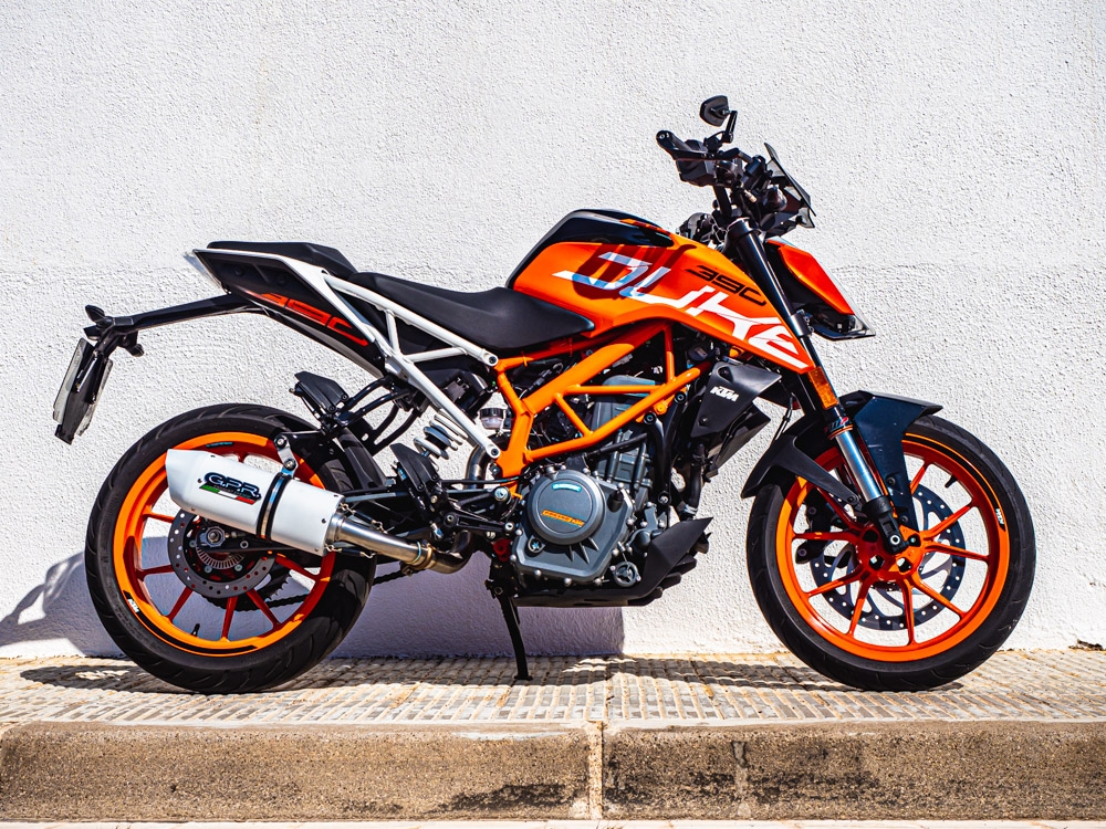 Scarico GPR compatibile con  Ktm Duke 390 2017-2020, Albus Evo4, Scarico omologato, silenziatore con db killer estraibile e raccordo specifico