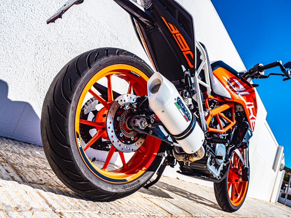 Scarico GPR compatibile con  Ktm Duke 390 2017-2020, Albus Evo4, Scarico omologato, silenziatore con db killer estraibile e raccordo specifico