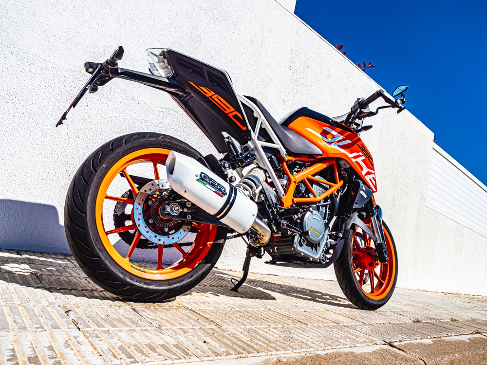 Scarico GPR compatibile con  Ktm Duke 390 2017-2020, Albus Evo4, Scarico omologato, silenziatore con db killer estraibile e raccordo specifico