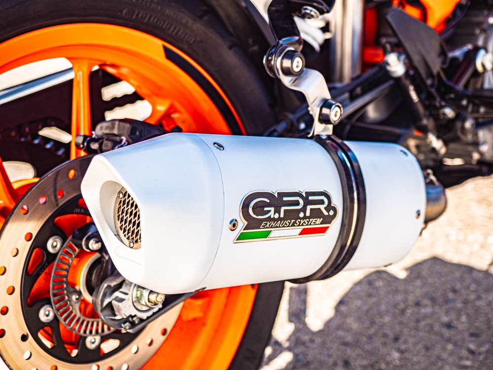Scarico GPR compatibile con  Ktm Duke 390 2017-2020, Albus Evo4, Scarico omologato, silenziatore con db killer estraibile e raccordo specifico