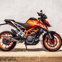 GPR exhaust compatible with  Ktm Rc 390 2017-2020, Deeptone Inox, Homologated legal slip-on exhaust including removable db killer and link pipe 