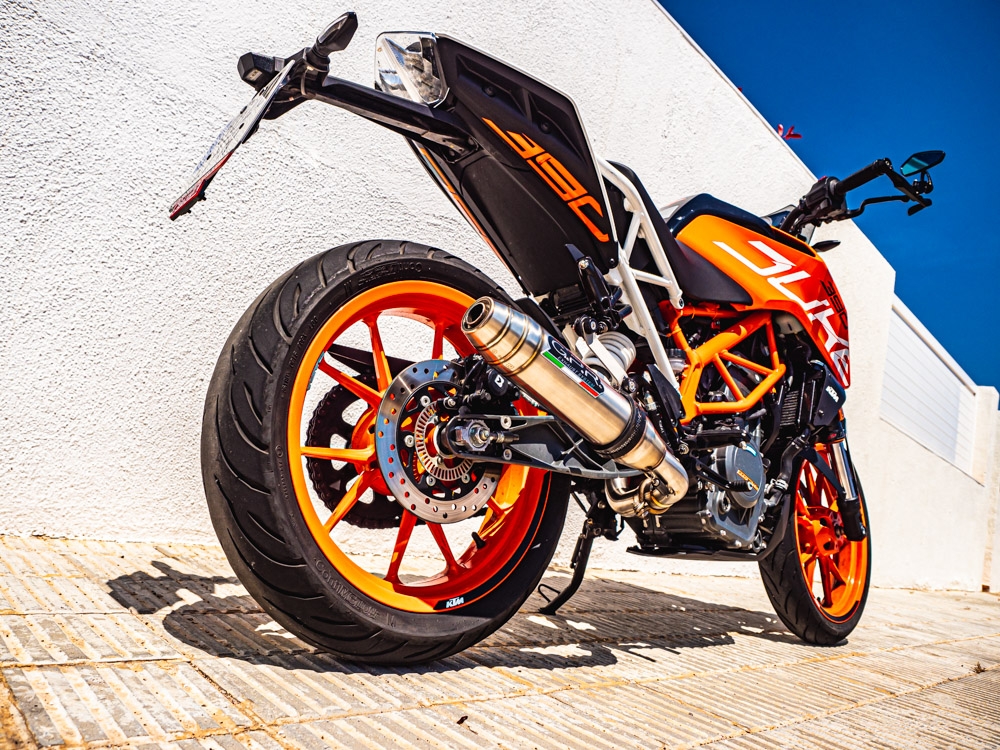 GPR exhaust compatible with  Ktm Rc 390 2017-2020, Deeptone Inox, Homologated legal slip-on exhaust including removable db killer and link pipe 