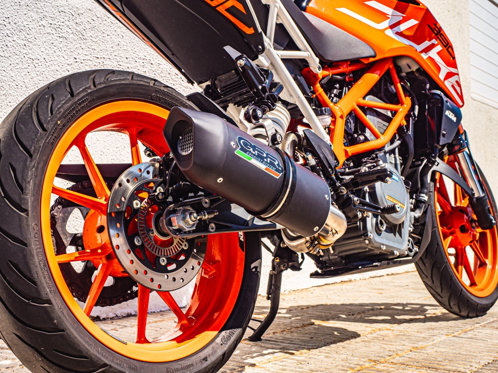 Scarico GPR compatibile con  Ktm Duke 390 2017-2020, Furore Evo4 Nero, Scarico omologato, silenziatore con db killer estraibile e raccordo specifico