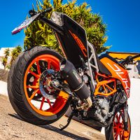 Scarico GPR compatibile con  Ktm Duke 390 2017-2020, Furore Evo4 Nero, Scarico omologato, silenziatore con db killer estraibile e raccordo specifico