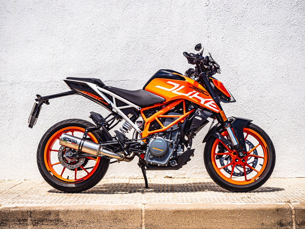 GPR exhaust compatible with  Ktm Duke 390 2017-2020, M3 Inox , Homologated legal slip-on exhaust including removable db killer and link pipe 