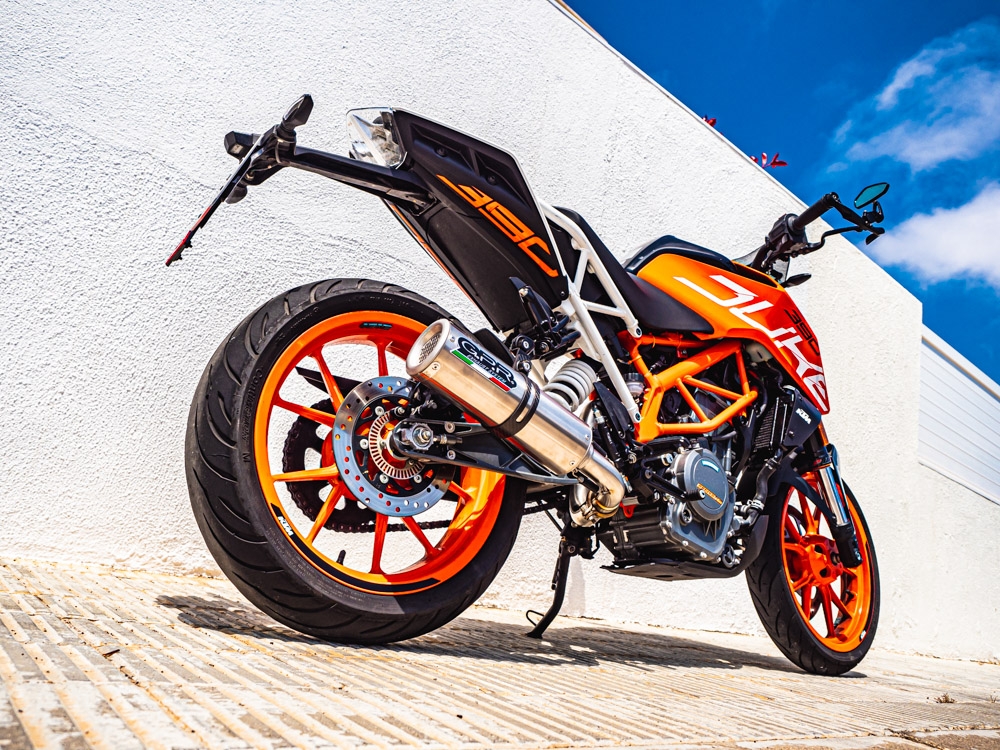 GPR exhaust compatible with  Ktm Duke 390 2017-2020, M3 Inox , Homologated legal slip-on exhaust including removable db killer and link pipe 