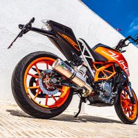 GPR exhaust compatible with  Ktm Duke 390 2017-2020, M3 Inox , Homologated legal slip-on exhaust including removable db killer and link pipe 
