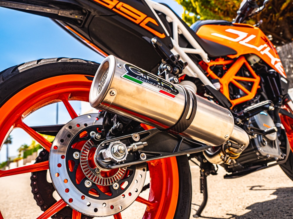GPR exhaust compatible with  Ktm Duke 390 2017-2020, M3 Inox , Homologated legal slip-on exhaust including removable db killer and link pipe 
