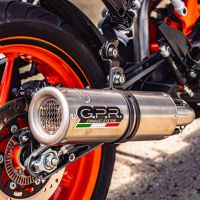 GPR exhaust compatible with  Ktm Adventure 390 2021-2024, M3 Inox , Racing slip-on exhaust including link pipe and removable dbkiller 