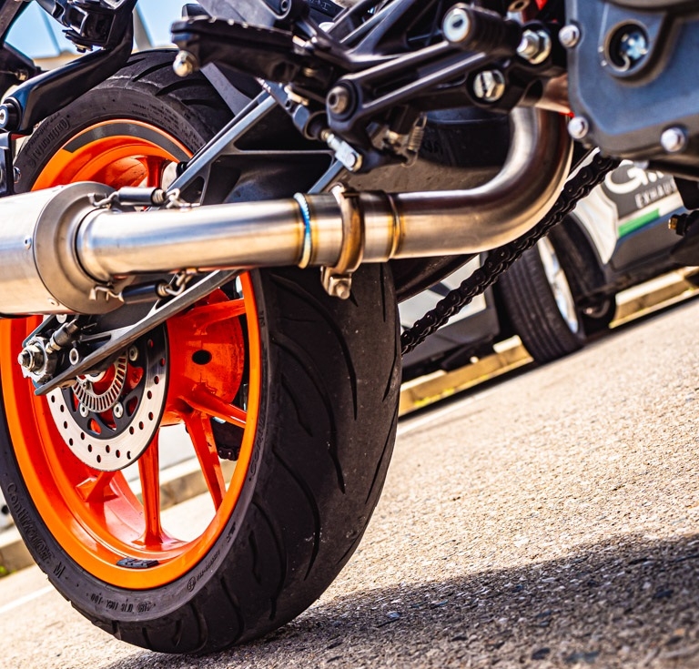 GPR exhaust compatible with  Ktm Duke 390 2017-2020, M3 Black Titanium, Homologated legal slip-on exhaust including removable db killer and link pipe 