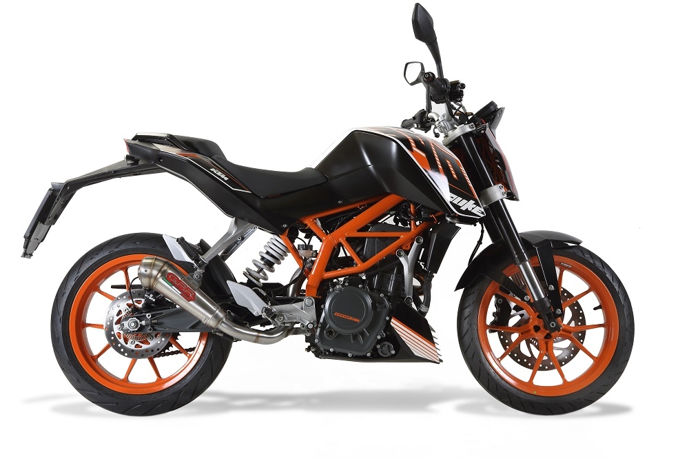 GPR exhaust compatible with  Ktm Duke 390 2013-2016, Powercone Evo, Homologated legal slip-on exhaust including removable db killer, link pipe and catalyst 