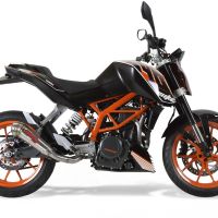 GPR exhaust compatible with  Ktm Duke 390 2013-2016, Powercone Evo, Homologated legal slip-on exhaust including removable db killer, link pipe and catalyst 
