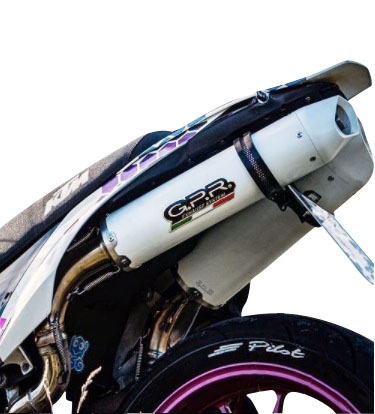 Scarico GPR compatibile con  Ktm Duke II 2000-2006, Albus Ceramic, Coppia di terminali di scarico omologati, forniti con db killer removibili e raccordi specifici