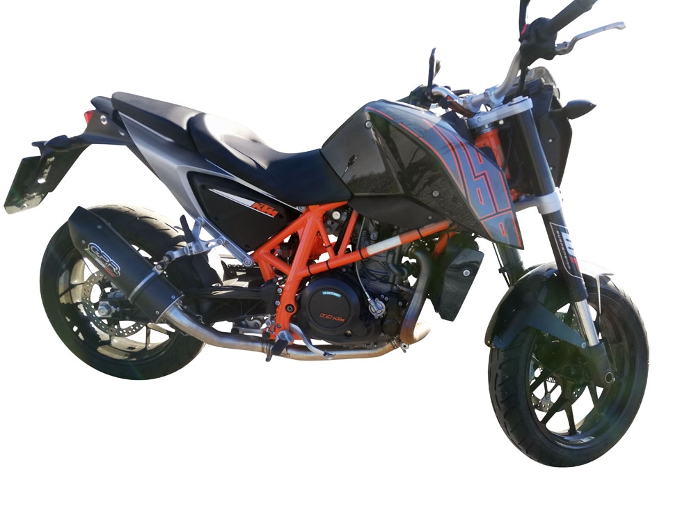GPR exhaust compatible with  Ktm Duke 690 2017-2020, Furore Evo4 Nero, Homologated legal slip-on exhaust including removable db killer and link pipe 