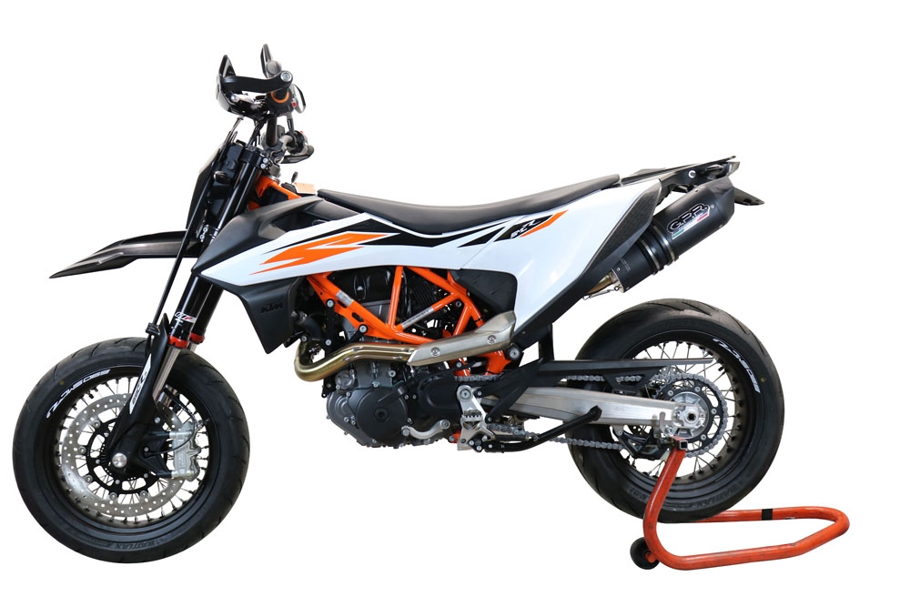 Scarico GPR compatibile con  Ktm Smc 690 R  2021-2024, Furore Nero, Terminale di scarico Racing, con raccordo specifico e db killer estraibile, non conforme per uso stradale