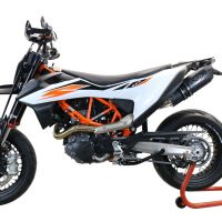 Scarico GPR compatibile con  Ktm Smc 690 R  2021-2024, Furore Nero, Terminale di scarico Racing, con raccordo specifico e db killer estraibile, non conforme per uso stradale