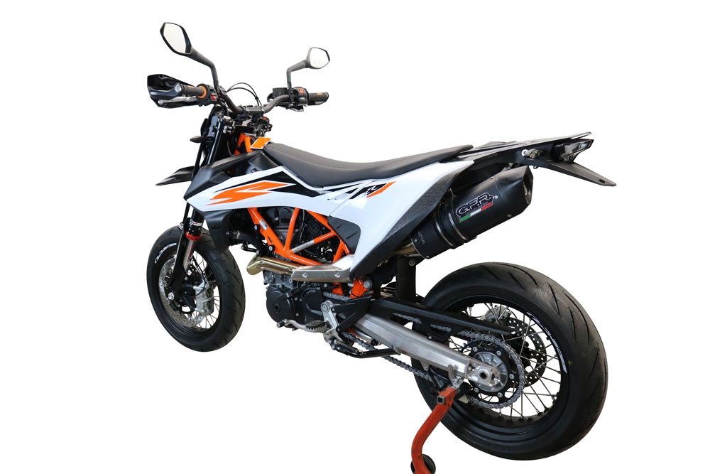 Scarico GPR compatibile con  Ktm Smc 690 R  2021-2024, Furore Nero, Terminale di scarico Racing, con raccordo specifico e db killer estraibile, non conforme per uso stradale
