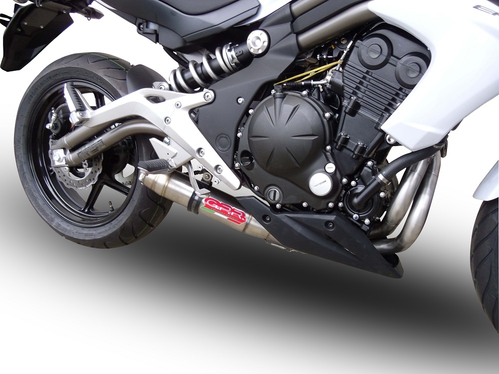 Scarico GPR compatibile con  Kawasaki Er 6 N - F  2012-2016, Deeptone Inox, Scarico completo omologato,fornito con db killer estraibile e collettore