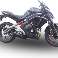 GPR exhaust compatible with  Kawasaki Er 6 N - F  2012-2016, Furore Nero, Homologated legal full system exhaust, including removable db killer and catalyst 