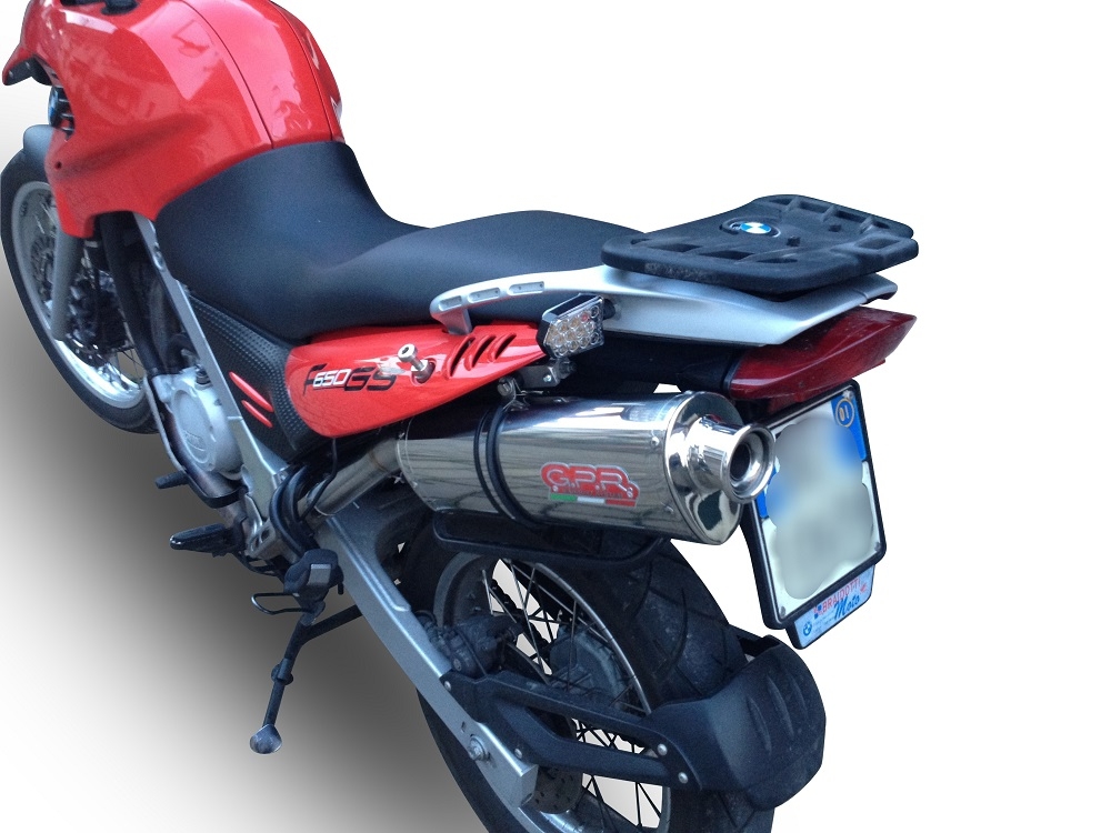 Scarico GPR compatibile con  Bmw F 650 Gs Twin 2008-2018, Trioval, Scarico omologato, silenziatore con db killer estraibile e raccordo specifico