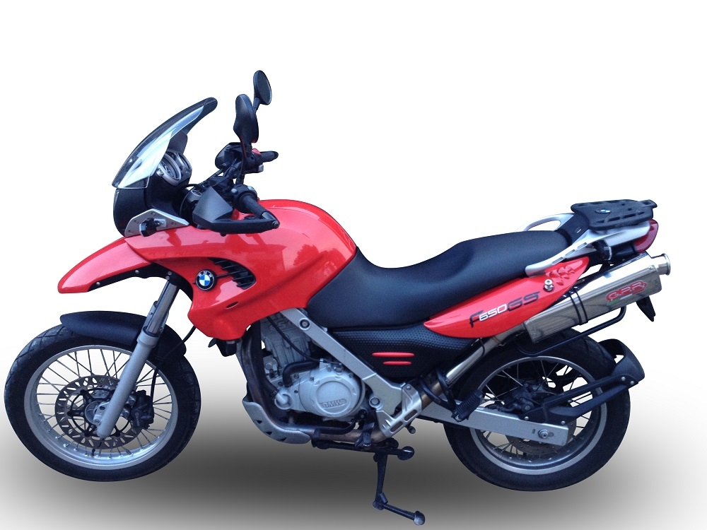 Scarico GPR compatibile con  Bmw F 650 Gs Twin 2008-2018, Trioval, Scarico omologato, silenziatore con db killer estraibile e raccordo specifico