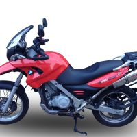 Scarico GPR compatibile con  Bmw F 650 Gs Twin 2008-2018, Trioval, Scarico omologato, silenziatore con db killer estraibile e raccordo specifico