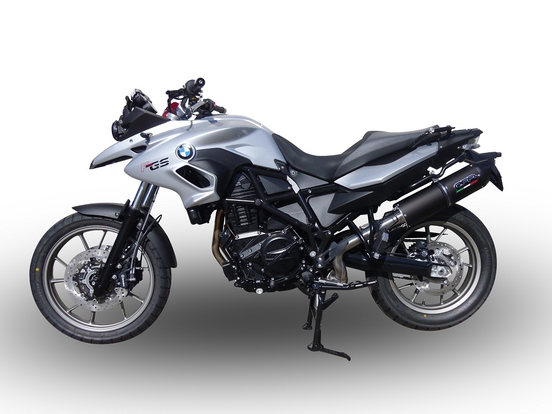 Scarico GPR compatibile con  Bmw F 700 Gs 2011-2015, Furore Nero, Scarico omologato, silenziatore con db killer estraibile e raccordo specifico
