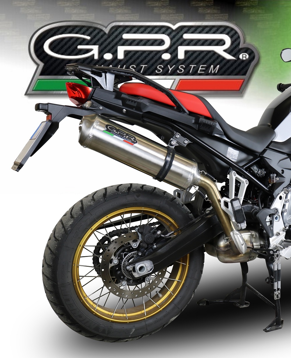 Scarico GPR compatibile con  Bmw F 750 Gs 2018-2020, Satinox, Scarico omologato, silenziatore con db killer estraibile e raccordo specifico