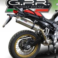 Scarico GPR compatibile con  Bmw F 750 Gs 2018-2020, Satinox, Scarico omologato, silenziatore con db killer estraibile e raccordo specifico