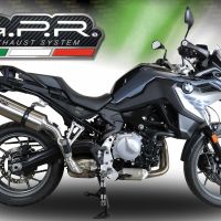 Scarico GPR compatibile con  Bmw F 750 Gs 2018-2020, Satinox, Scarico omologato, silenziatore con db killer estraibile e raccordo specifico