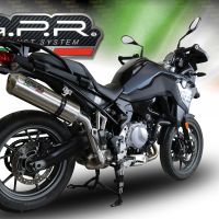 Scarico GPR compatibile con  Bmw F 750 Gs 2018-2020, Satinox, Scarico omologato, silenziatore con db killer estraibile e raccordo specifico