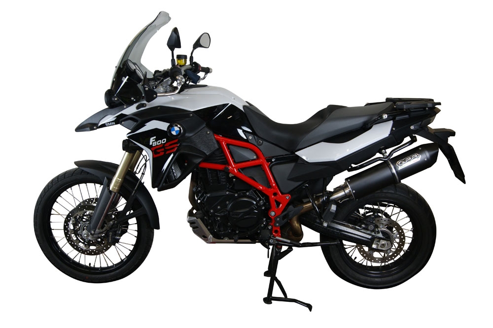 GPR exhaust compatible with  Bmw F 800 Gs 2008-2015, Furore Nero, Homologated legal slip-on exhaust including removable db killer and link pipe 