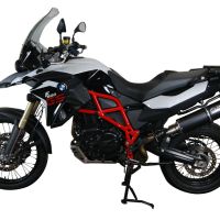 GPR exhaust compatible with  Bmw F 800 Gs 2008-2015, Furore Nero, Homologated legal slip-on exhaust including removable db killer and link pipe 